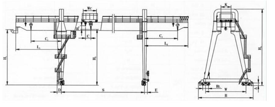 Double Girder Gantry Crane Drawing