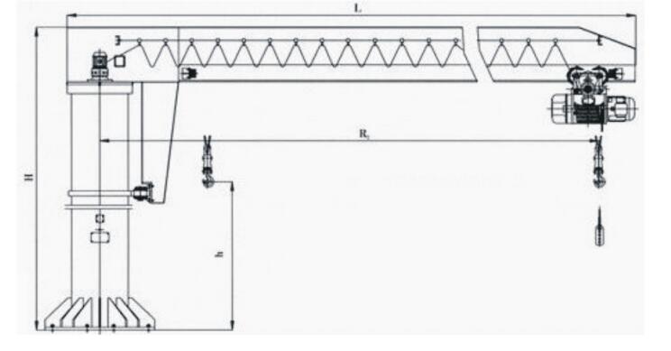 Pillar Mounted Jib Crane Drawing