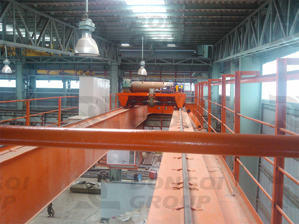 QD type 10-ton double-girder bridge crane displayed after installation