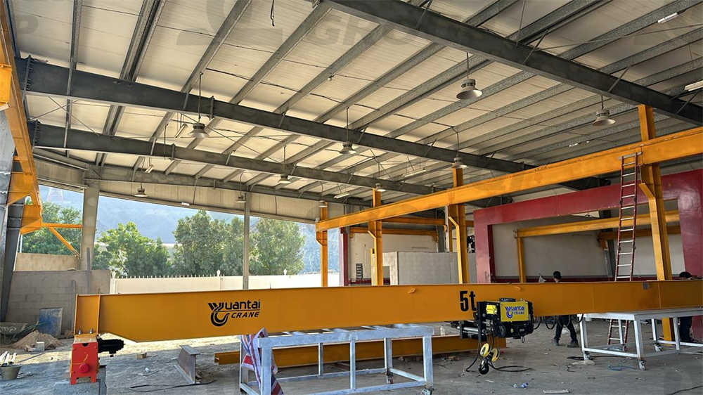 HD type 5-ton bridge crane installed in spare parts factory