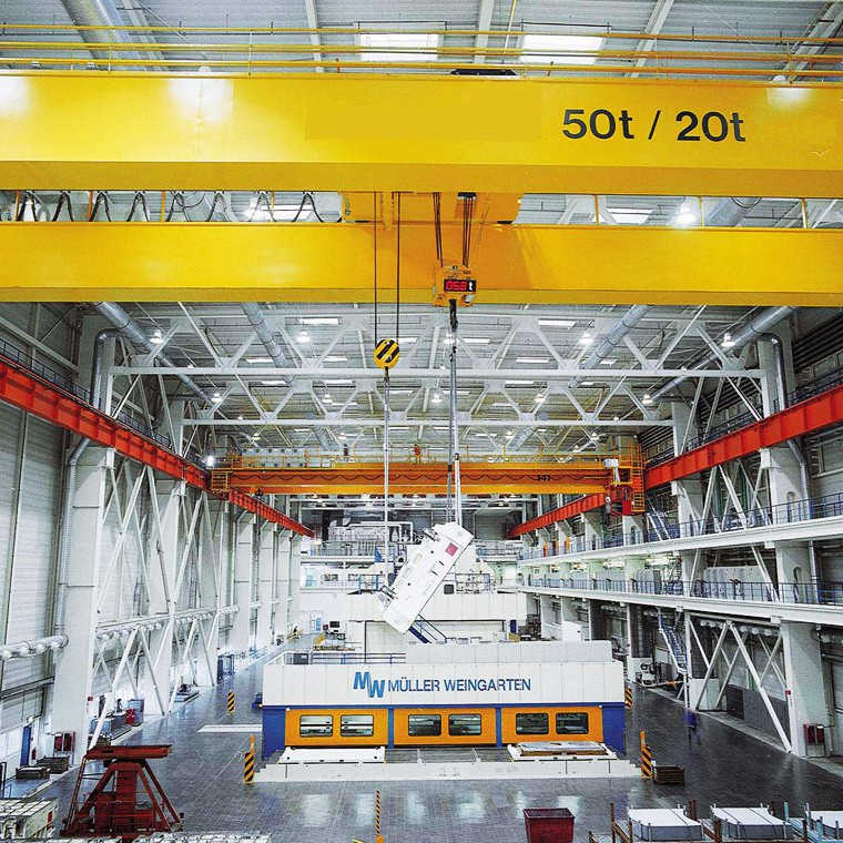 50 ton/20 ton double girder overhead crane