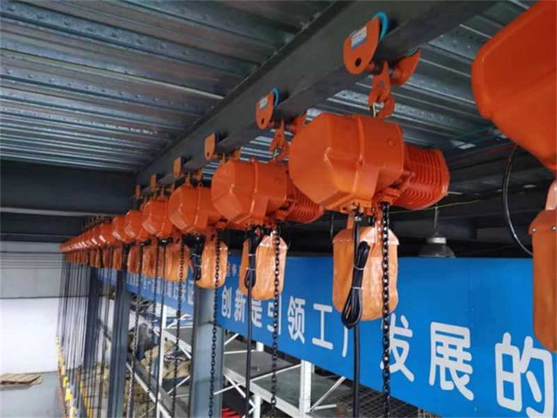 Electric chain hoist in workshop