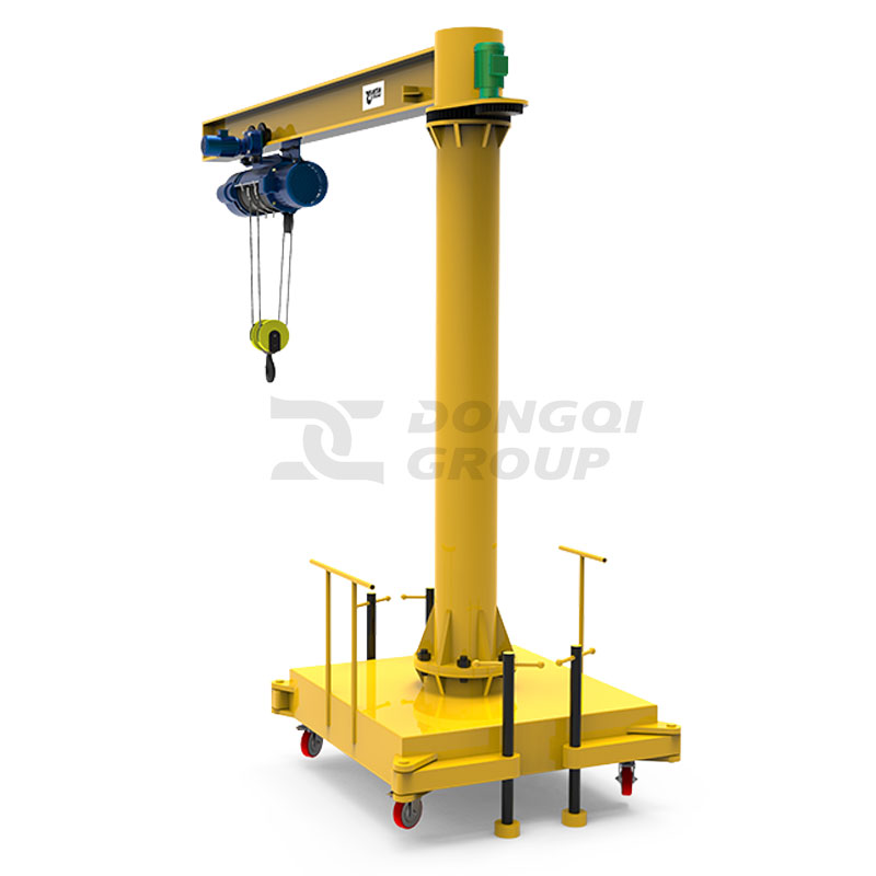 Portable jib crane with wire rope hoist